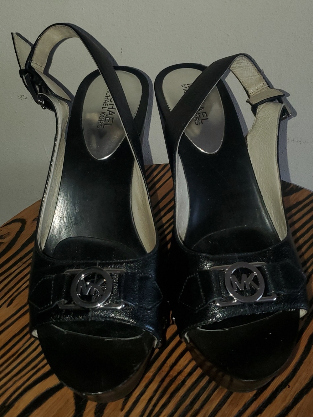 Michael Kors Charm Sling Leather Wedges